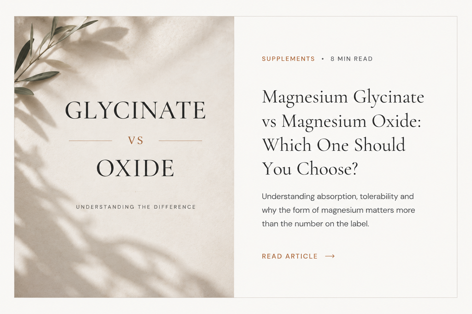 Magnesium glycinate versus magnesium oxide article thumbnail